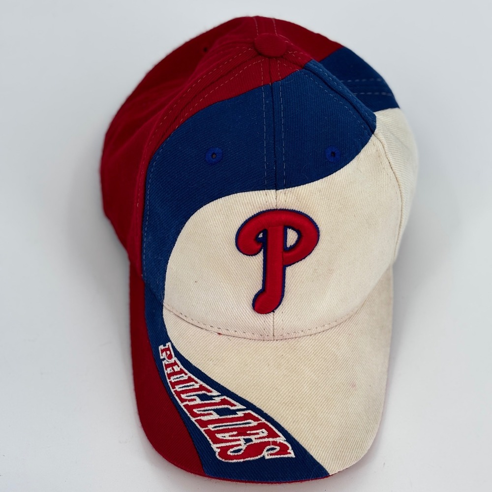 Twins Enterprise Philadelphia Phillies Hat Mens  Red Blue Wave Colorblock MLB